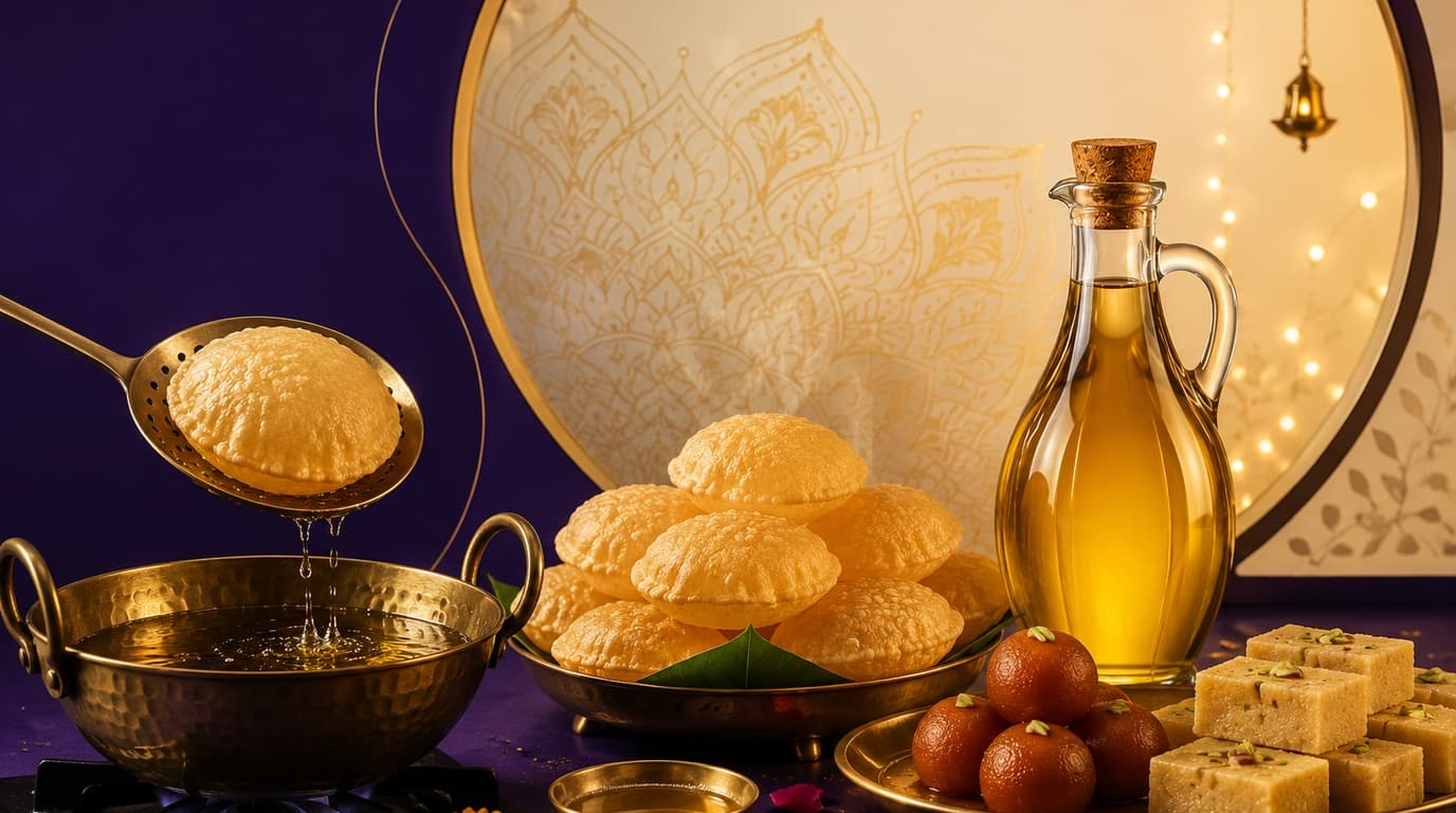Durga Puja Festive Sweets and Low Oil Absorption Crispy Puris thumbnail